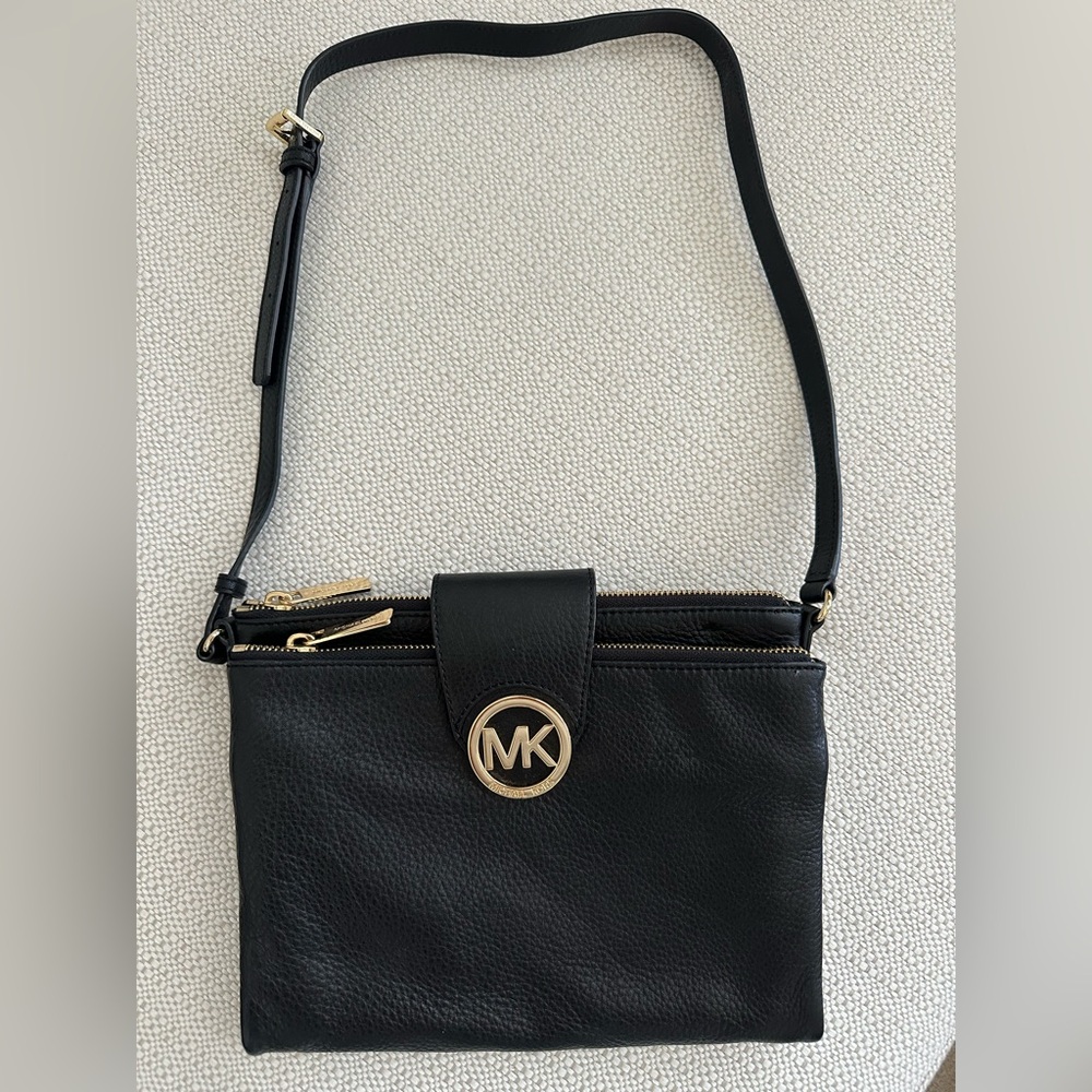 Michael Kors Black Leather Crossbody Bag